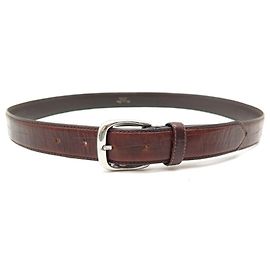 GÜRTEL CHRISTIAN DIOR MR CD 90 95 BRAUNER KROKODILLEDERGÜRTEL Braun