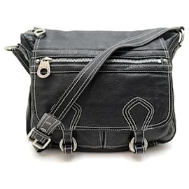 Marc by Marc Jacobs-BOLSO DE MANO MARC BY MARC JACOBS BOLSO DE MANO BANDOULIERE DE PIEL GRANULADA NEGRA-Negro