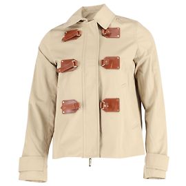 Chaqueta corta de algodón beis de Michael Kors Duffle Beige