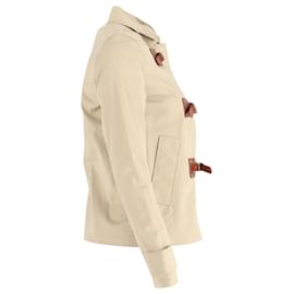 Michael Kors-Michael Kors Duffle Cropped Jacket in Beige Cotton-Beige
