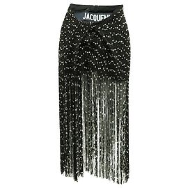 Minifalda capri de algodón negro con flecos La Riviera La Jupe de Jacquemus La Riviera Otro