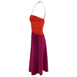 Herve Leger-Herve Leger Ärmelloses Emmaline-Kleid mit Farbblockausschnitt in mehrfarbigem Rayon-Mehrfarben