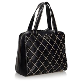 Chanel-Chanel Black Wild Stitch Leather Handbag-Black