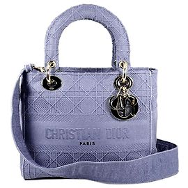 Dior Violet Moyen Toile Cannage Lady D Lite Violet