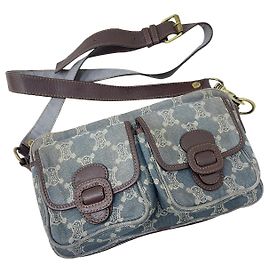 Céline borsa a tracolla unisex Marrone Blu