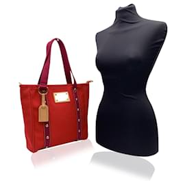 Louis Vuitton-Red Canvas Antigua MM Tote Shopper Bag-Red