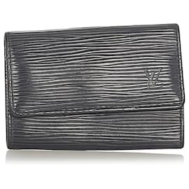 Louis Vuitton-Louis Vuitton Black Epi 6 Key Holder-Black
