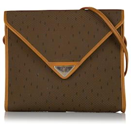 Yves Saint Laurent-YSL Brown Woven Flap Crossbody Bag-Brown,Light brown