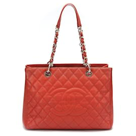 Chanel-Caviar Grand Shopping Tote-Red