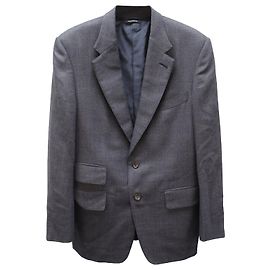 Terno de duas peças Tom Ford em lã cinza e azul marinho Multicor
