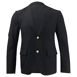 Junya Watanabe-Junya Watanabe Single Breasted Blazer in Black Cotton -Navy blue