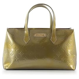 Louis Vuitton-Louis Vuitton Olive Green Patent Leather Wilshire PM Bag-Green,Olive green