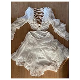 Zimmermann-ZIMMERMANN Suraya Cutout Ruffled Crochet-trimmed Swiss-dot Silk Mido dress-White