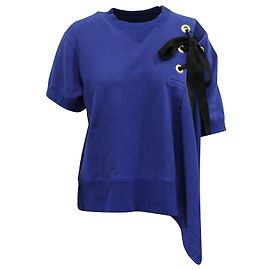 Top con spalle stringate Sacai in cotone blu Blu