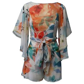 Autre Marque Charo Ruiz Floral Print Open-Back Jumpsuit in Multicolor Polyester  Other Python print