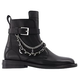 Zadig & Voltaire Laureen High Silk Lambskin + C  in black leather Black