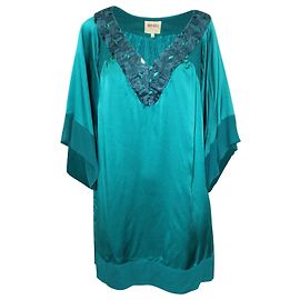 Vestido de decote em V Kenzo edição limitada em seda turquesa Outro