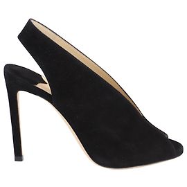 Jimmy Choo Shar 85 Escarpins Slingback en Daim Noir Noir