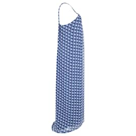 Diane Von Furstenberg-Vestido largo con cuello halter en seda azul Lilita de Diane Von Furstenberg-Azul
