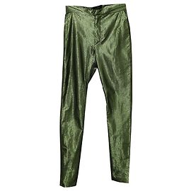 Isabel Marant Glänzende Hose aus grünem Polyamid Grün
