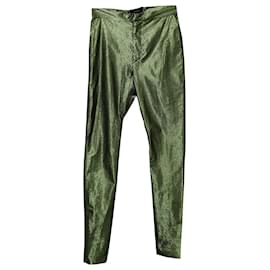 Isabel Marant-Isabel Marant Shiny Trousers in Green Polyamide-Green