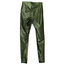 Isabel Marant-Isabel Marant Shiny Trousers in Green Polyamide-Green