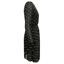 Maje-Maje Transparentes Langarmkleid mit Blumenmuster aus schwarzem Polyester-Schwarz