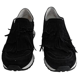 Tod's-Tod's Slip On Sneakers in Black Suede -Black