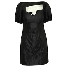 Autre Marque-Caroline Constas Off Shoulder Dress with Cut Out in Black Cotton-Black