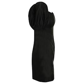 Autre Marque-Vestido Caroline Constas con hombros descubiertos y aberturas en algodón negro-Negro