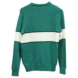 Givenchy-Givenchy Upside Down Logo Knit Jumper in Teal Green Cotton-Other,Green