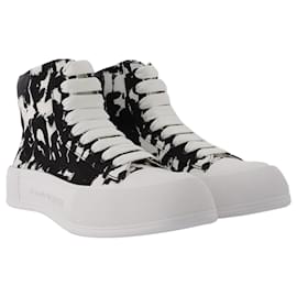 Alexander Mcqueen-Deck Sneaker High  in Multicolour Leather-Multiple colors