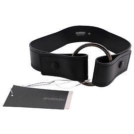Max Mara Sport Max Viglio Belt with Ring in Black Leather Black