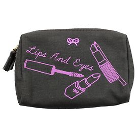 Anya Hindmarch Cosmetic Pouch in Black Canvas Black