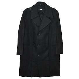 Jean Paul Gaultier Single-Breasted Coat in Black Wool Black