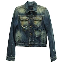 Dsquared2-Dsquared2 Veste en jean avec broderie-Bleu