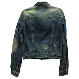 Dsquared2-Dsquared2 Jeans Jacket with Embroidery-Blue