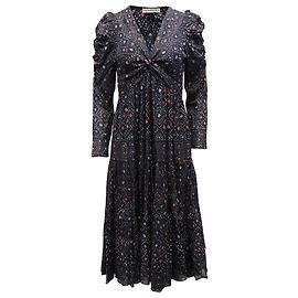 Ulla Johnson Miya Printed Dress with Twist Front Design in Navy Blue Viscose Navy blue