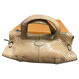 Mini Bolsa Tod's Bege em Couro Verniz Bege