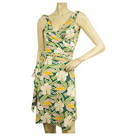 Diane Von Furstenberg-DVF Diane Von Furstenberg Caledonia Floral Silk Wrap Sleeveless Mini Dress sz 6-Multiple colors