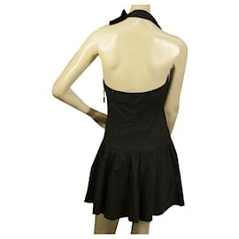 Elisabetta Franchi-Elisabetta Franchi Black Halter Neck w. Large Bow Mini Length Dress size 42-Black