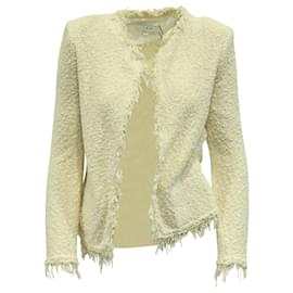 Iro-Chaqueta de bouclé con frente abierto Iro Shavani en algodón color crema-Blanco,Crudo