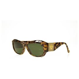 Gianni Versace-Gianni VersaceS95 Vintage braune Schildkröte Gold Ton Medusa seltene Sonnenbrille-Braun