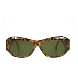 Gianni Versace-Gianni Versace S95 Óculos de sol vintage marrom tartaruga dourado Medusa raros-Marrom