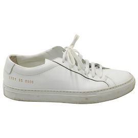 Autre Marque Common Projects Baskets à Lacets Achilles en Cuir Blanc Blanc