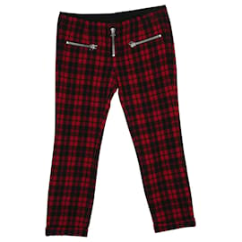 Isabel Marant-Isabel Marant Plaid Pants in Red Virgin Wool-Other