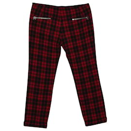 Isabel Marant-Isabel Marant Plaid Pants in Red Virgin Wool-Other