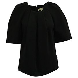 Stella Mc Cartney Stella McCartney Oberteil mit plissiertem Ausschnitt aus schwarzer Baumwolle Schwarz