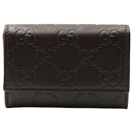 Gucci-Gucci Continental Flap Wallet aus braunem Leder-Schwarz
