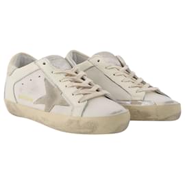 Golden Goose Deluxe Brand-Super Star Sneakers in White Leather-White